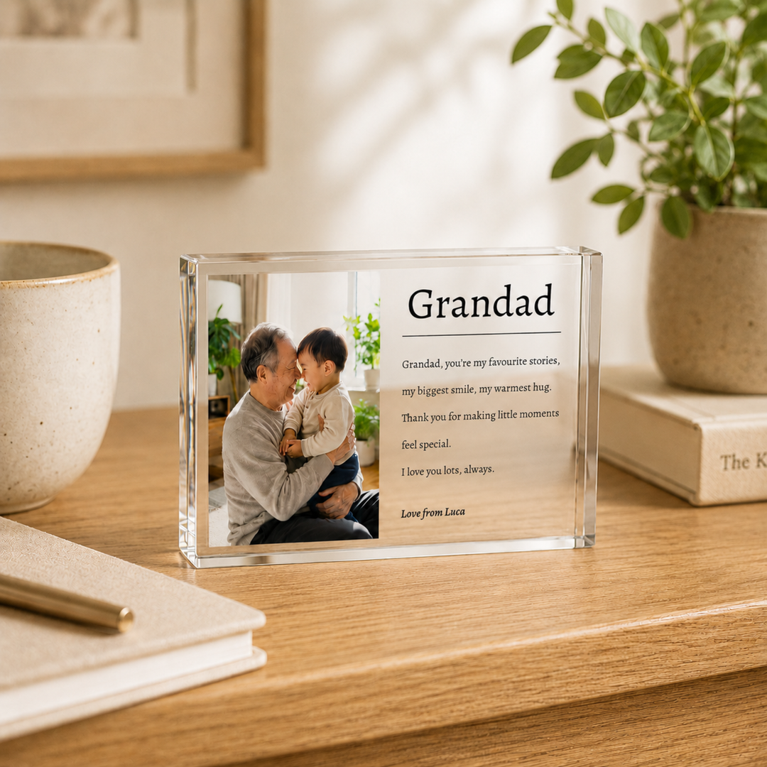 Personalised Dad Poem Acrylic Photo Block
