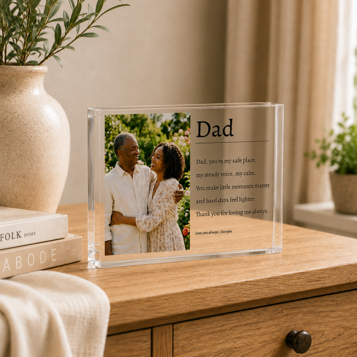 Personalised Dad Poem Acrylic Photo Block