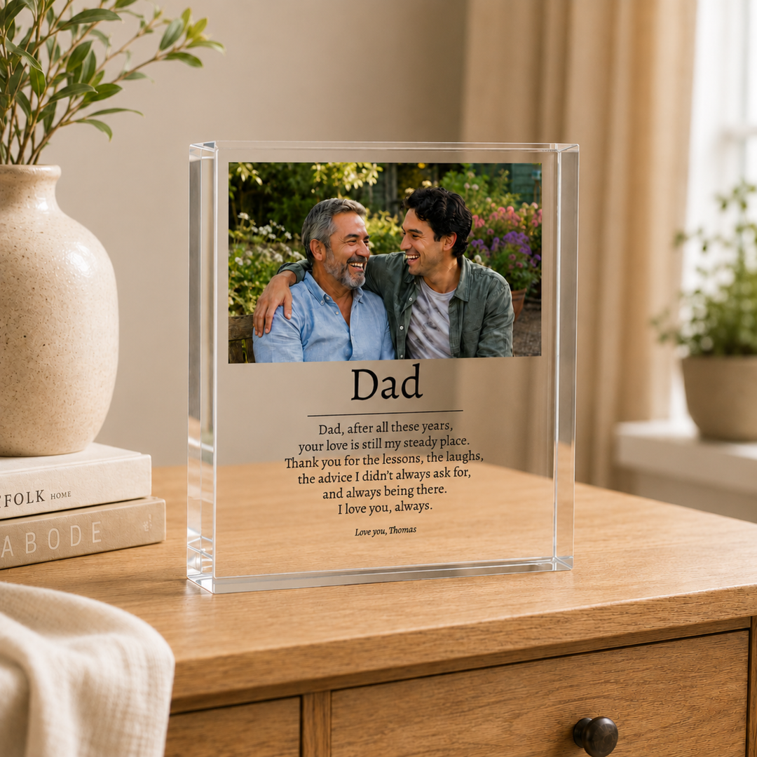 Personalised Dad Poem Acrylic Photo Block