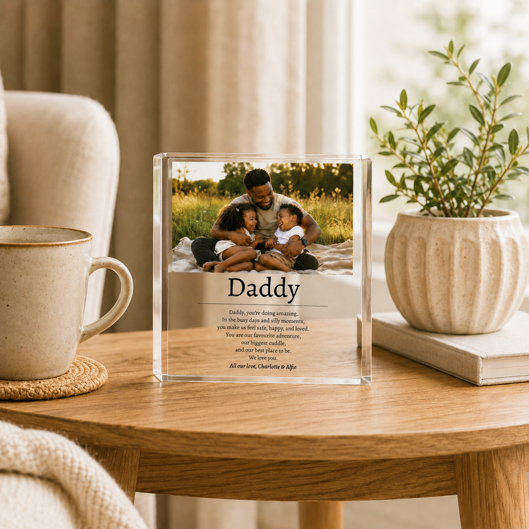 Personalised Dad Poem Acrylic Photo Block