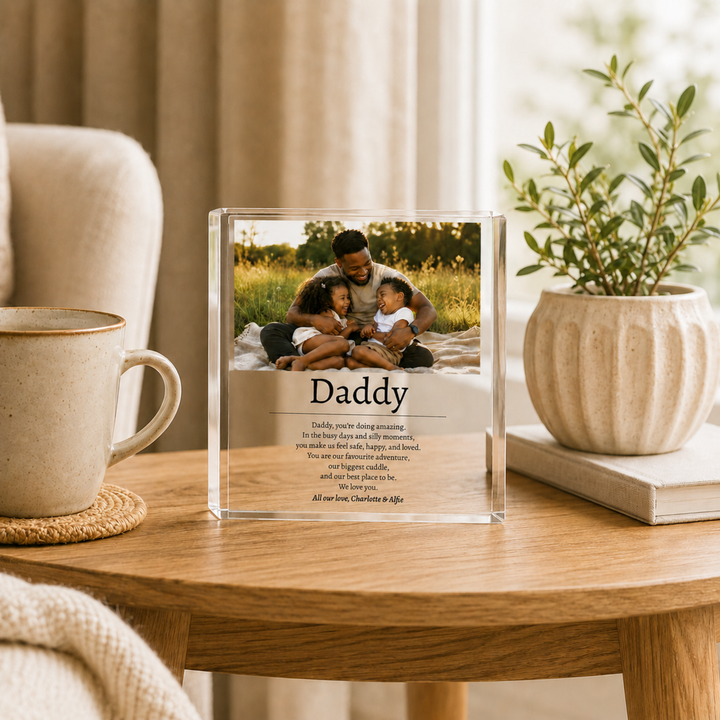 Personalised Dad Poem Acrylic Photo Block