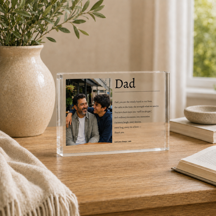 Personalised Dad Poem Acrylic Photo Block