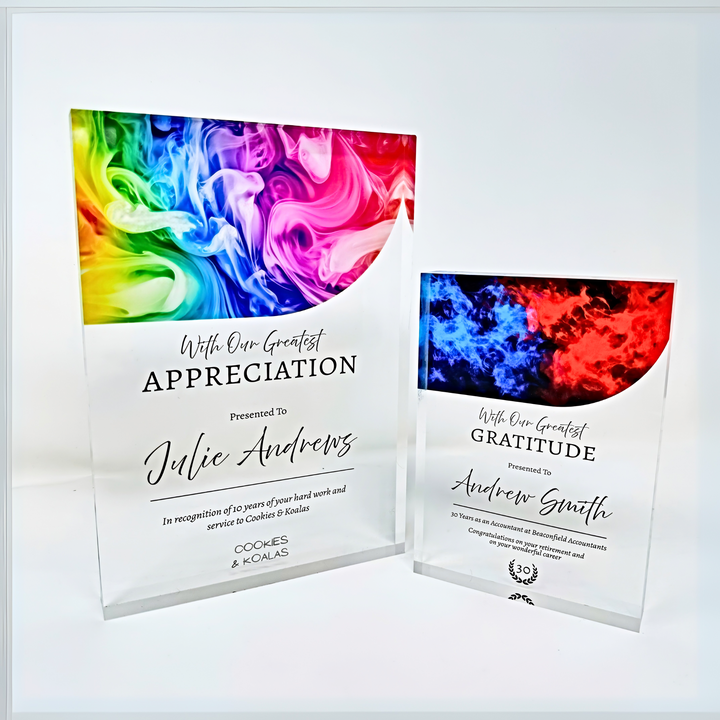 Personalised Acrylic Award Plaque - Employee Recognition Trophy