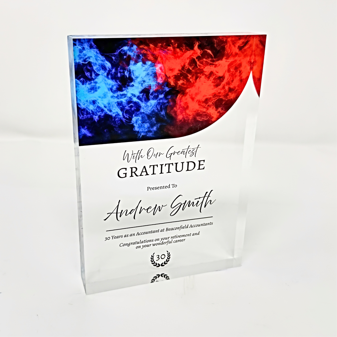 Personalised Acrylic Award Plaque - Employee Recognition Trophy
