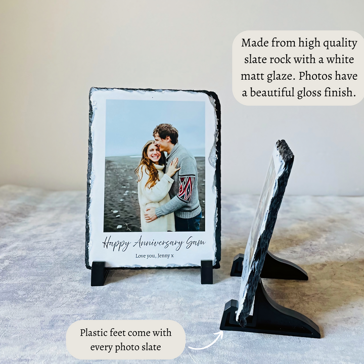 Personalised photo slate gift - custom slate picture frame for photo gifts