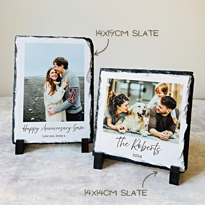 Personalised photo slate gift - custom slate picture frame for photo gifts