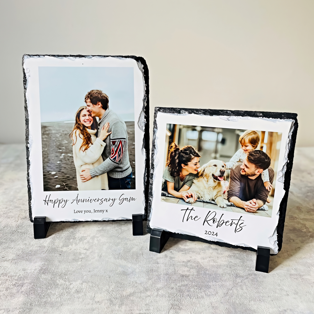 Personalised photo slate gift - custom slate picture frame for photo gifts