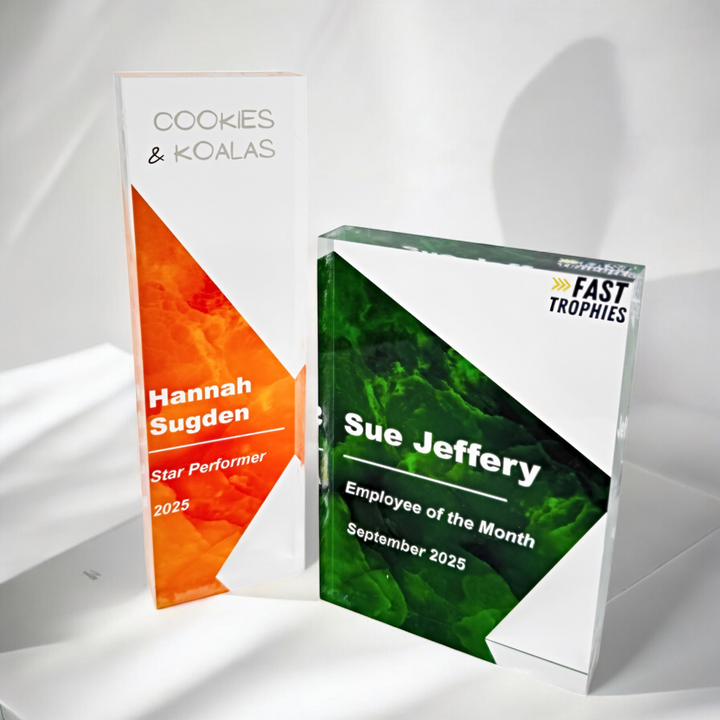 Personalised Office Trophy - Custom Acrylic Employee Award Plaque