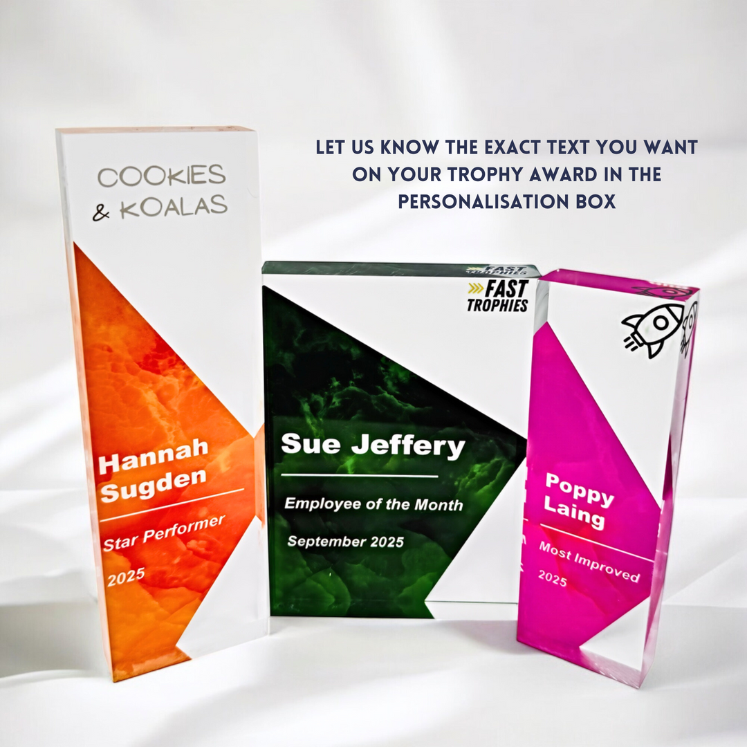 Personalised Office Trophy - Custom Acrylic Employee Award Plaque