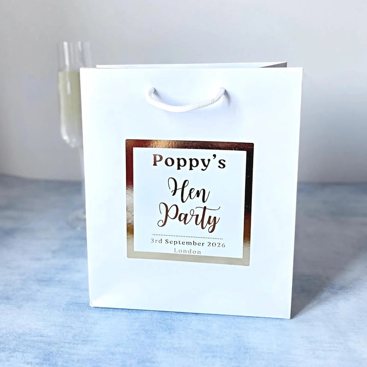 Personalised Premium Hen Party Gift Bags - Gold Foil Favour Bags