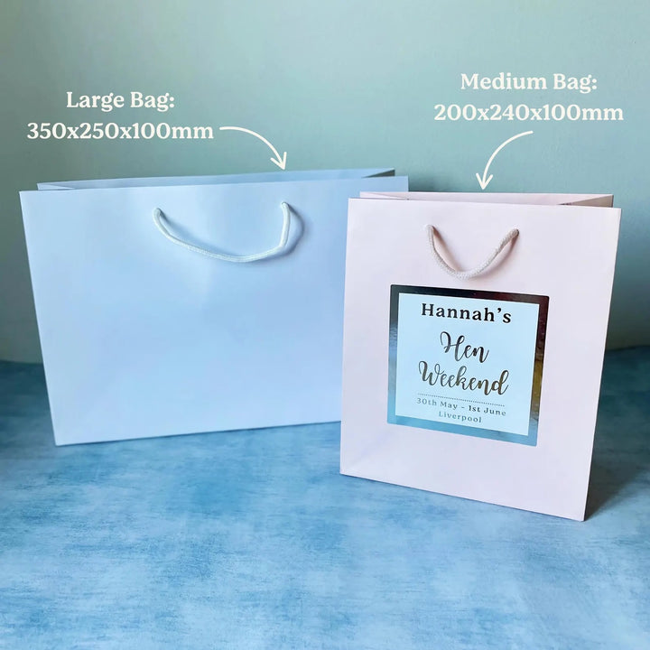 Personalised Premium Hen Party Gift Bags - Gold Foil Favour Bags