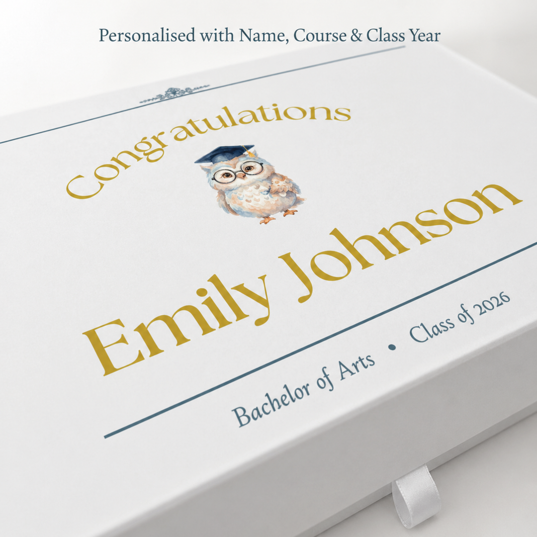 Personalised Graduation Gift Box – Magnetic Keepsake Box for Graduation Gifts, University Memory Box