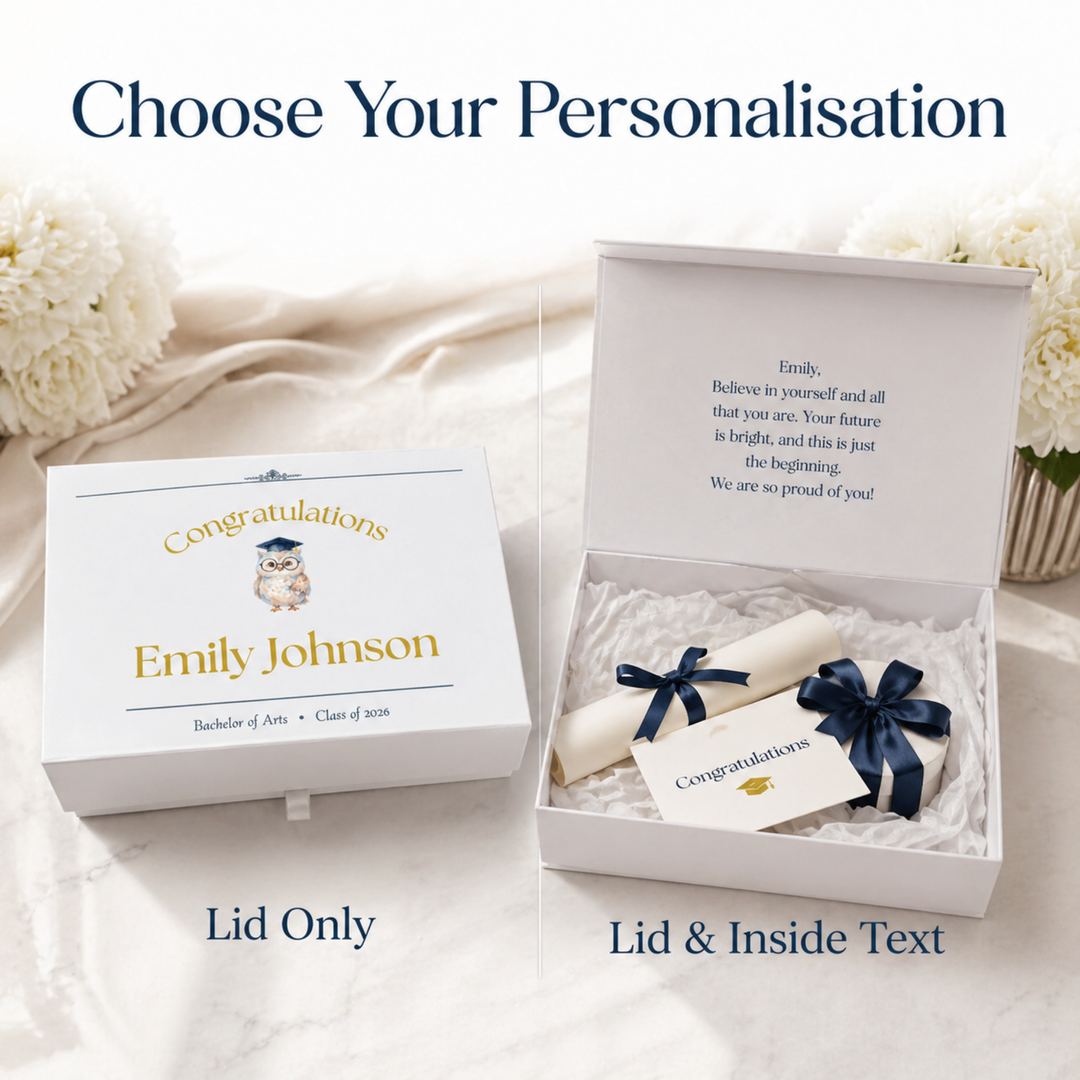 Personalised Graduation Gift Box – Magnetic Keepsake Box for Graduation Gifts, University Memory Box