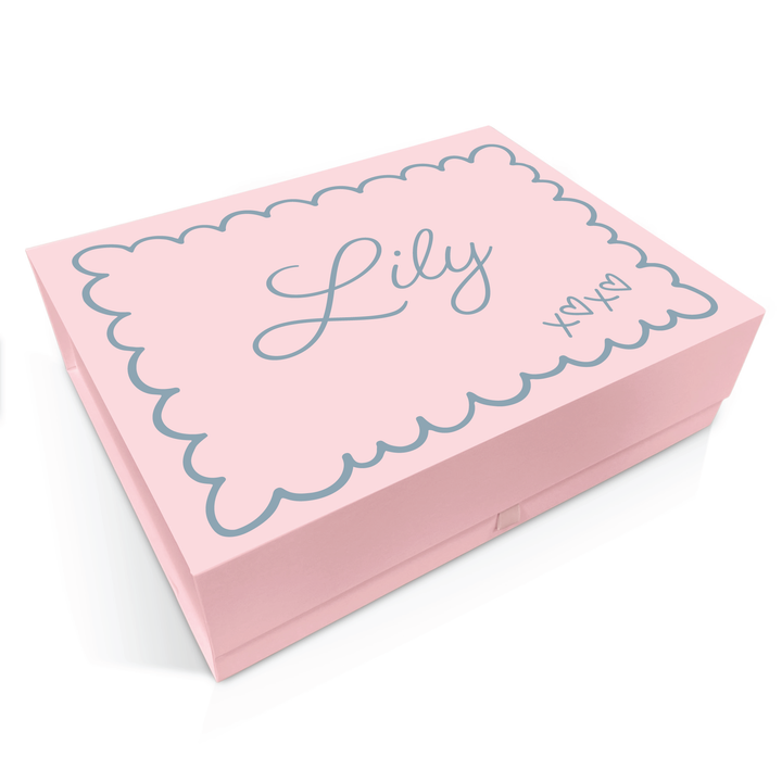 Personalised Bridesmaid Proposal Box - Scallop Design - Custom Name & Message - 4 Colours, 4 Sizes
