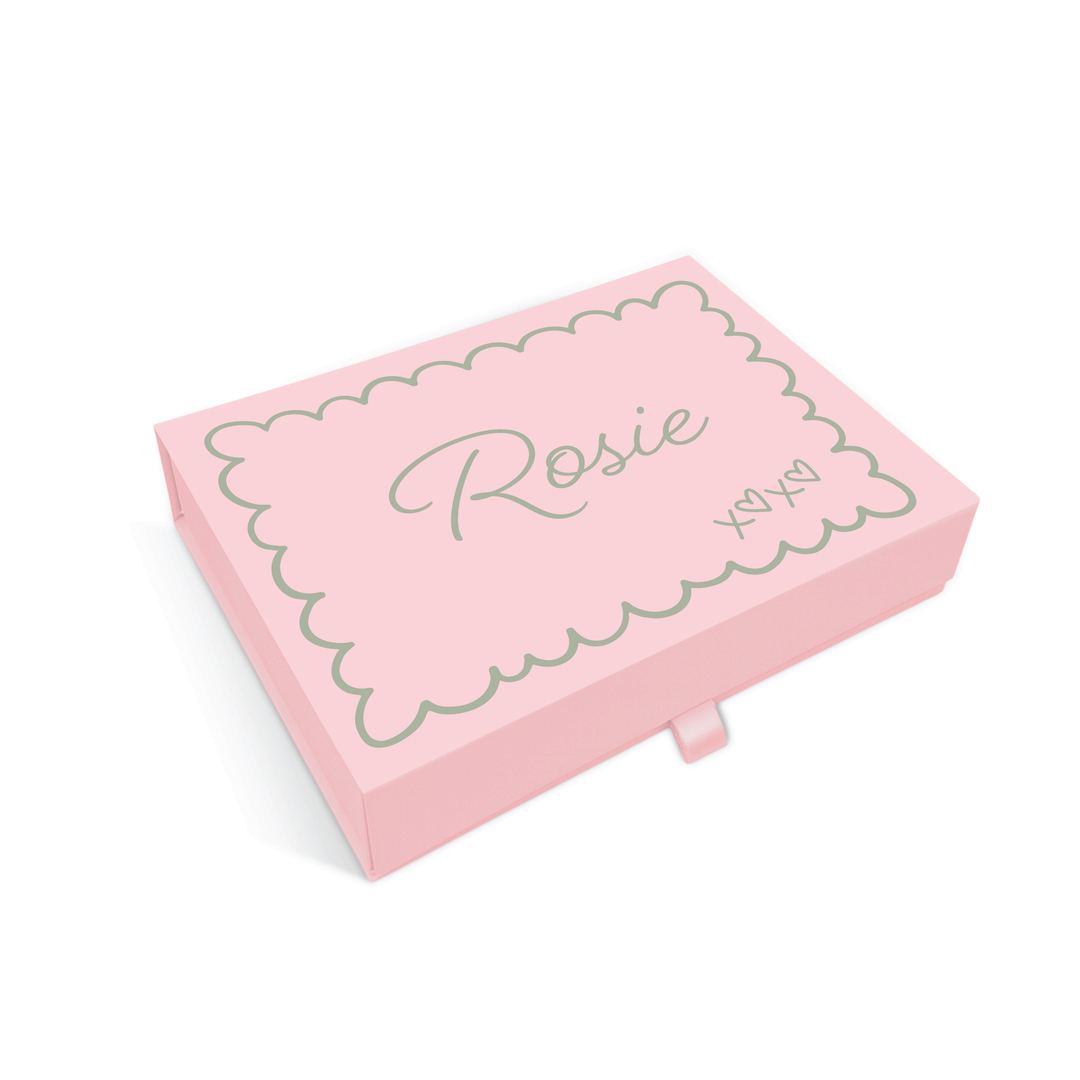 Personalised Bridesmaid Proposal Box - Scallop Design - Custom Name & Message - 4 Colours, 4 Sizes