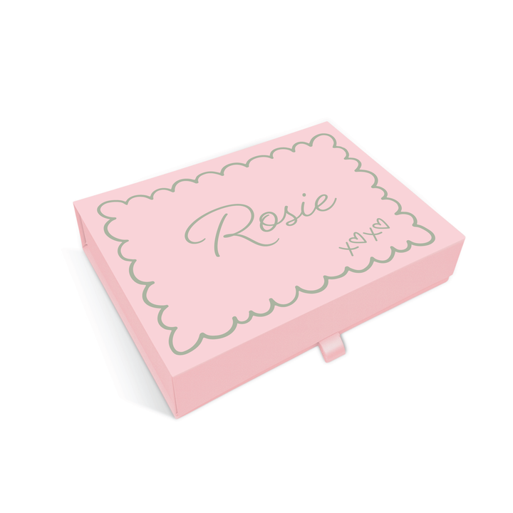 Personalised Bridesmaid Proposal Box - Scallop Design - Custom Name & Message - 4 Colours, 4 Sizes
