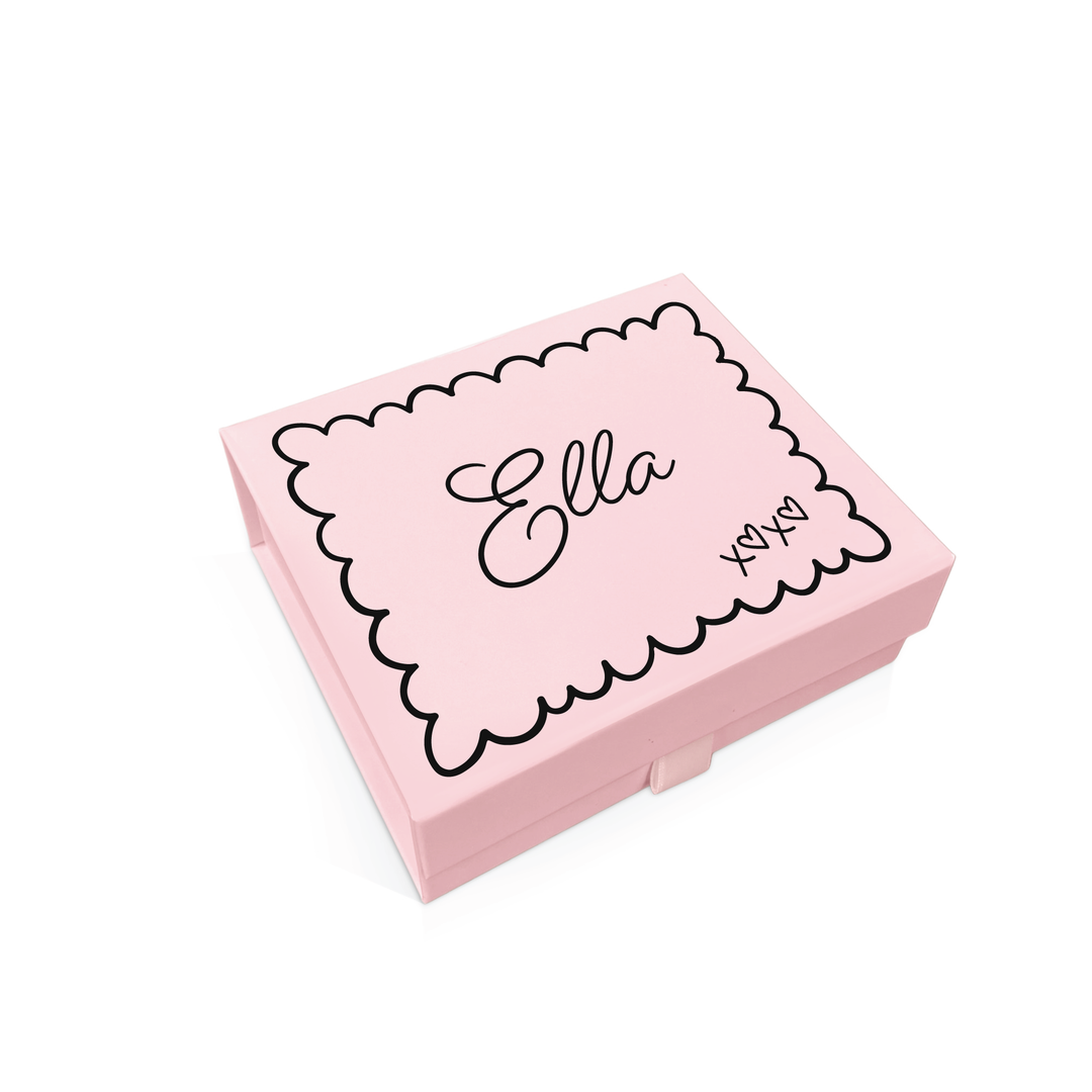 Personalised Bridesmaid Proposal Box - Scallop Design - Custom Name & Message - 4 Colours, 4 Sizes