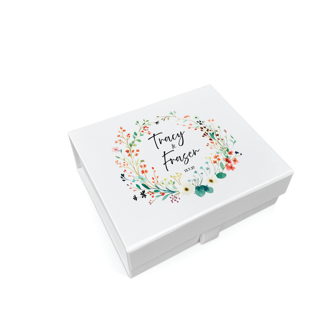 Wedding Memory Keepsake Box - Wildflower Wreath Design