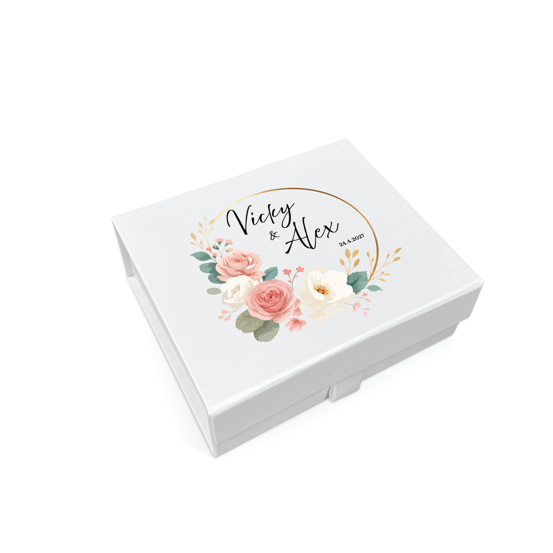 Wedding Memory Keepsake Box - Rose & Peony Design