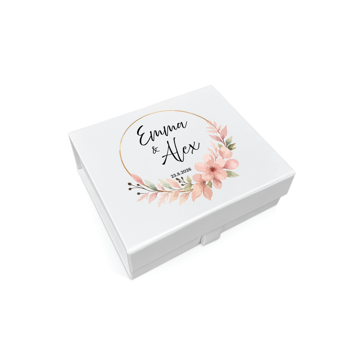 Wedding Memory Keepsake Box - Peach Blossom Design
