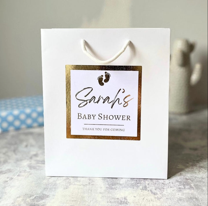 Baby Shower Gift Bag with Custom Foil Sticker