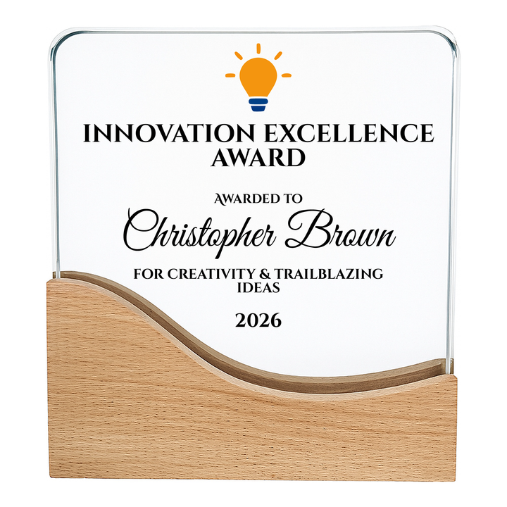 Personalised Crystal Award Trophy - Square Crystal