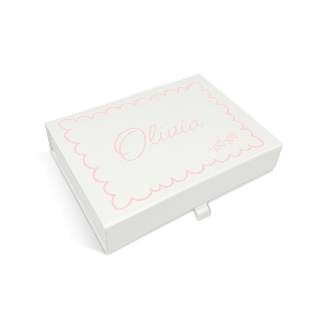 Personalised Bridesmaid Proposal Box - Scallop Design - Custom Name & Message - 4 Colours, 4 Sizes
