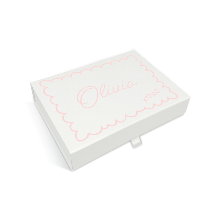 Personalised Bridesmaid Proposal Box - Scallop Design - Custom Name & Message - 4 Colours, 4 Sizes