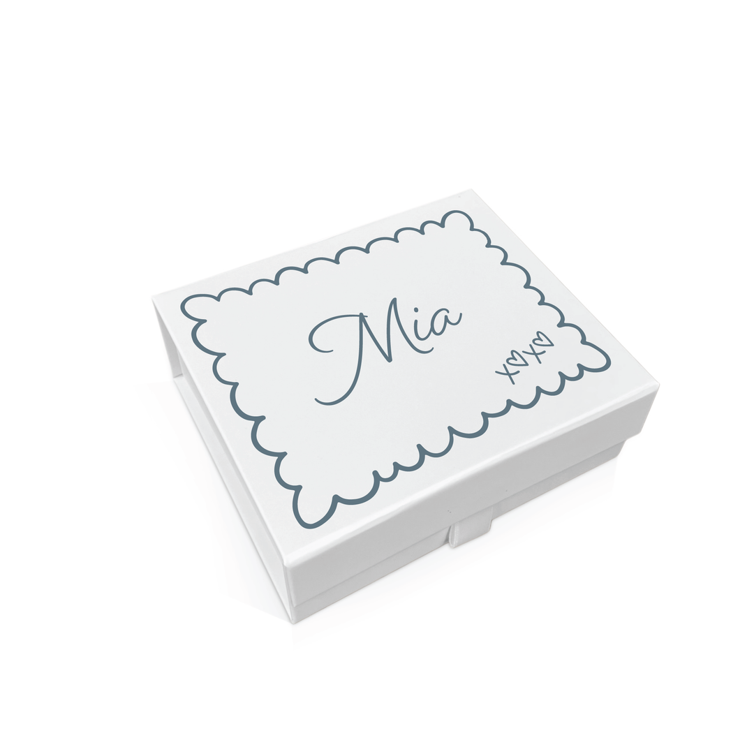 Personalised Bridesmaid Proposal Box - Scallop Design - Custom Name & Message - 4 Colours, 4 Sizes
