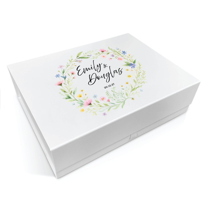 Wedding Memory Keepsake Box - Pastel Meadow Design