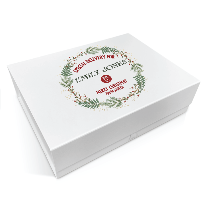 Personalised Christmas Gift Box - Wreath Design