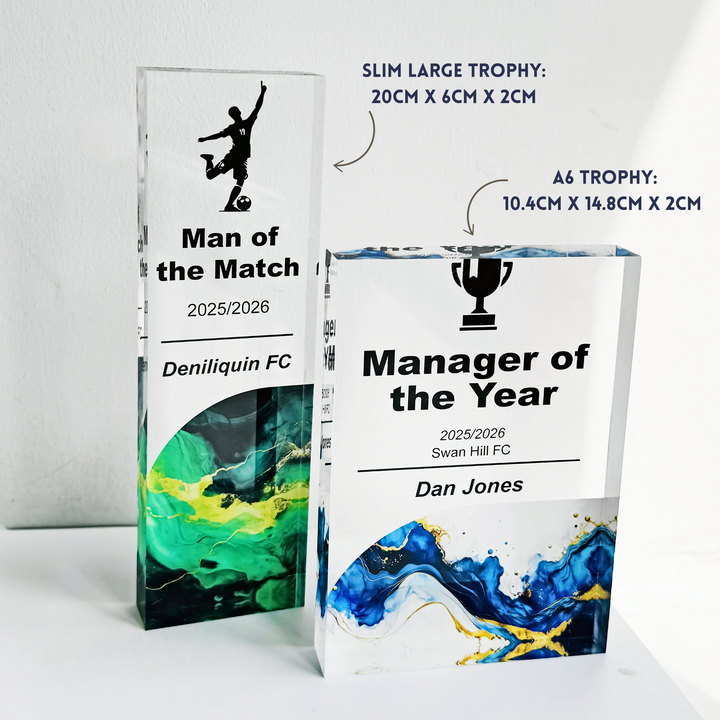 Personalised Football Trophy - Custom Acrylic Football Award