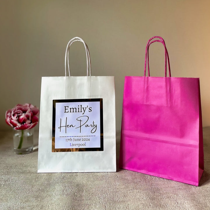 Personalised Hen Party Stickers and Gift Bags
