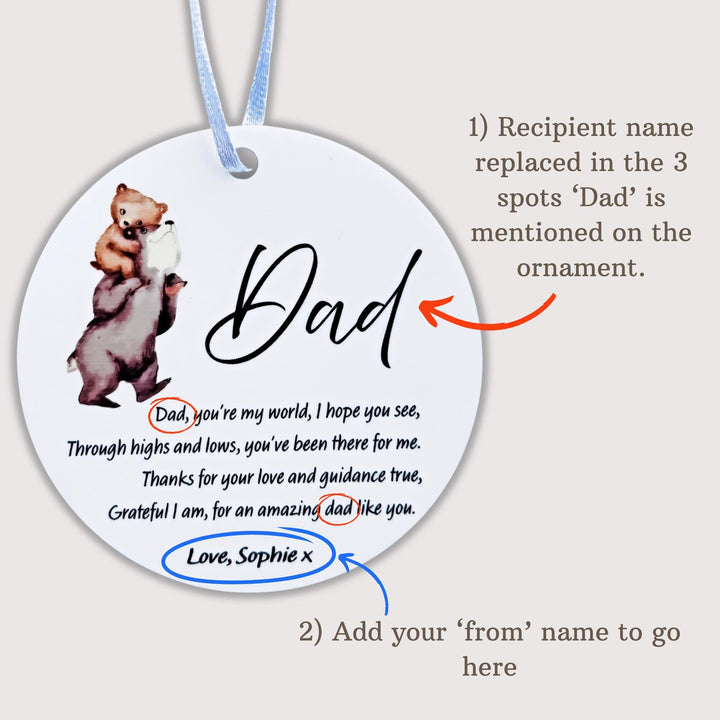 Personalised Acrylic Bauble for Dad