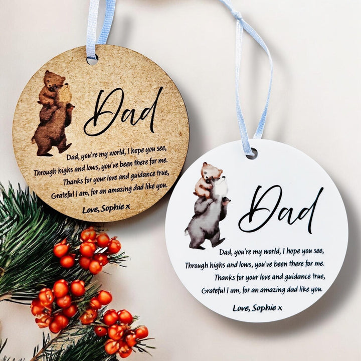 Personalised Acrylic Bauble for Dad