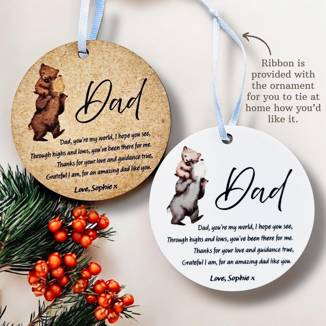 Personalised Acrylic Bauble for Dad