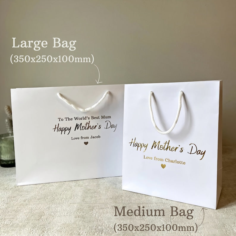 two different color mothers day gift bag in medium sizes