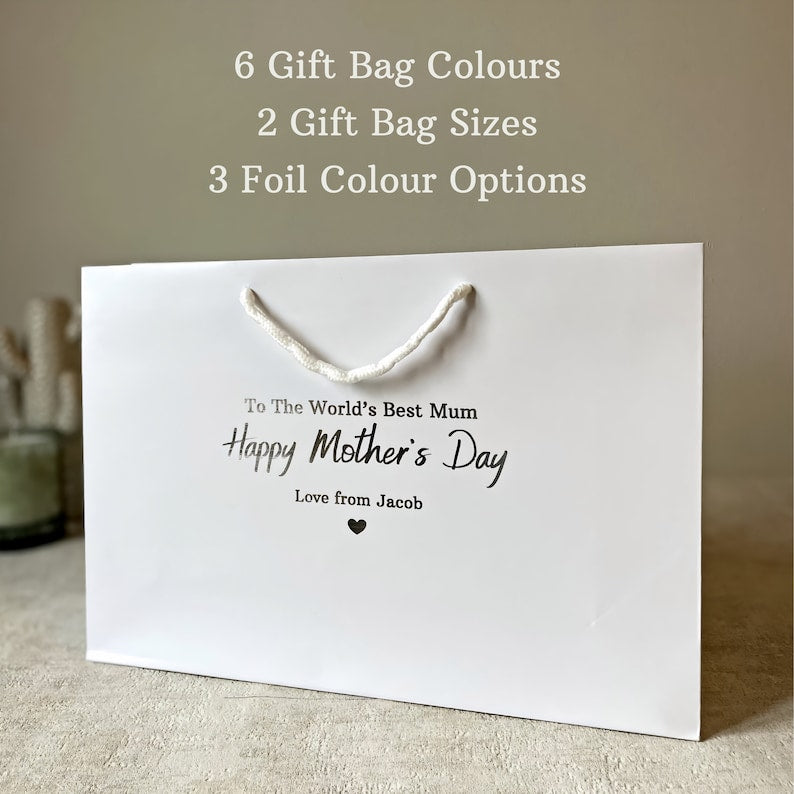 Personalised Mother’s Day Gift Bag for Mum - Custom Foil Print