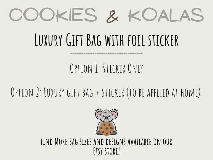 Personalised Christmas Gift Bags - Gold Foil Stickers