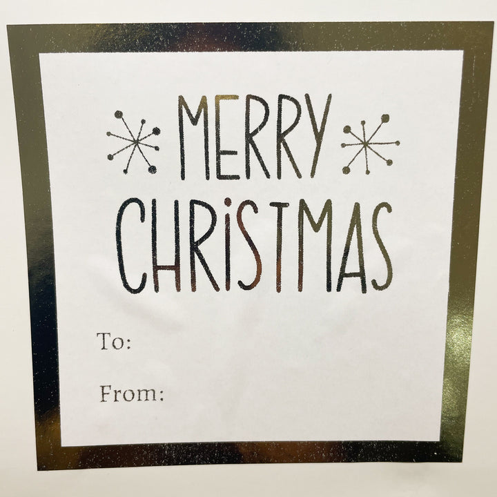 Personalised Christmas Gift Bags - Gold Foil Stickers