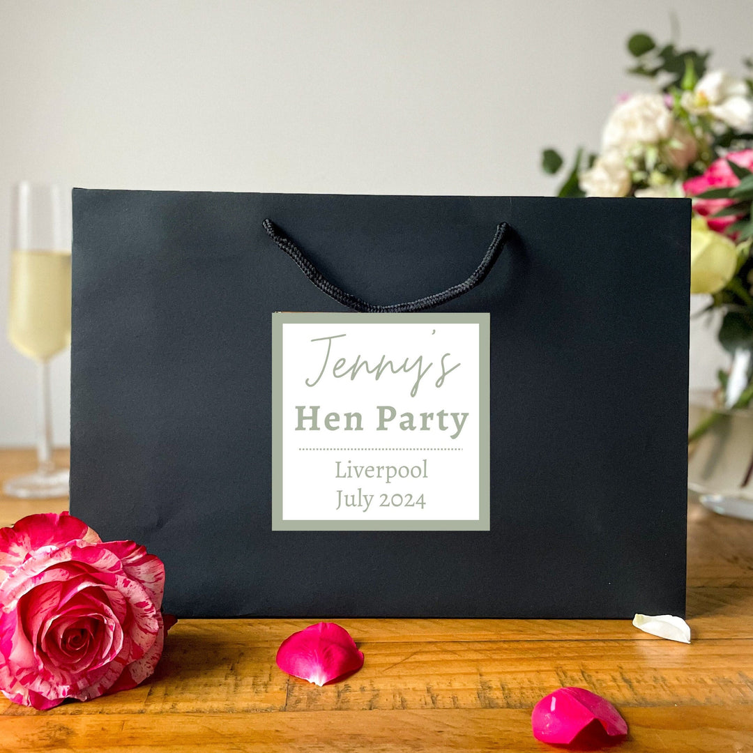 Personalised Hen Party Gift Bags & Stickers - Hen Do Favour Bags