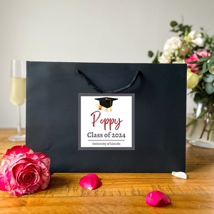 Personalised Graduation Gift Bag - Custom Graduation Sticker