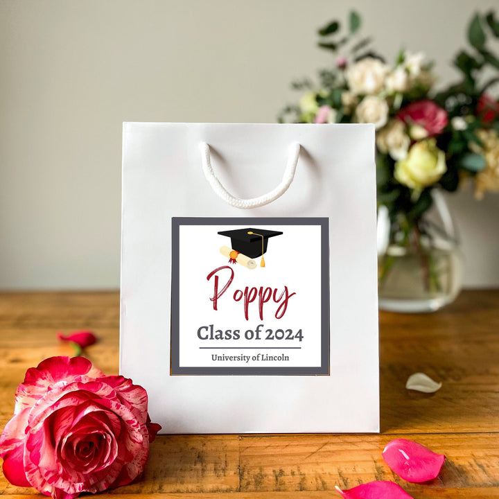 Personalised Graduation Gift Bag - Custom Graduation Sticker
