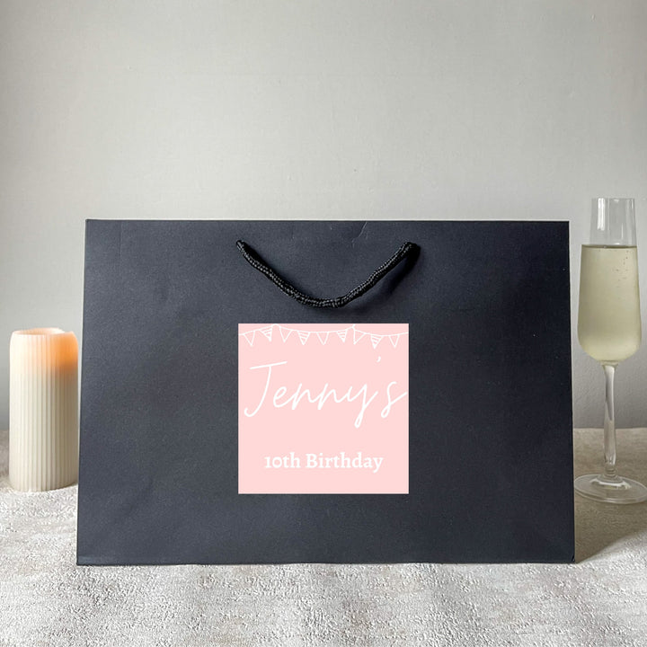 Personalised Birthday Gift Bags - Luxury Matte Bag & Custom Stickers