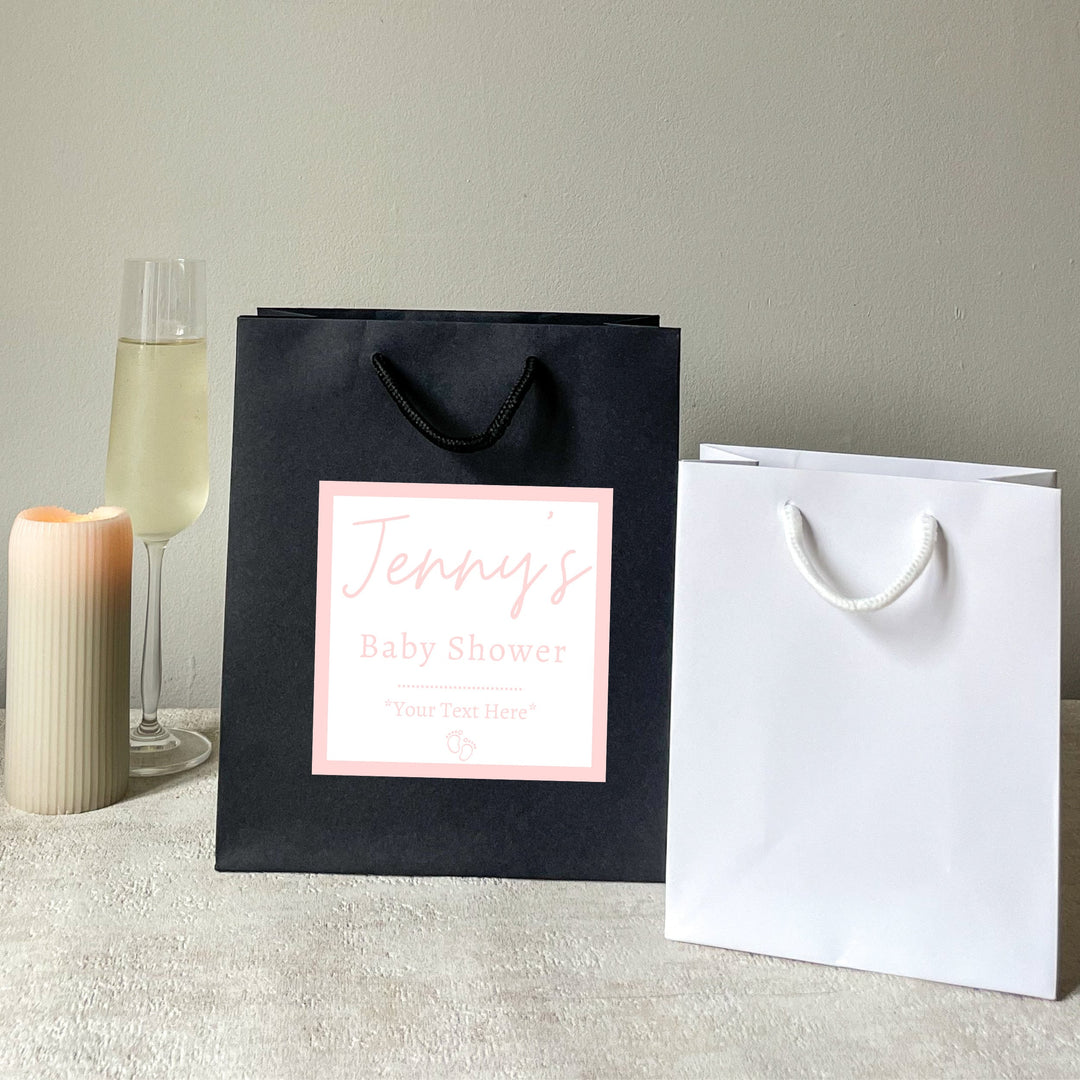 Medium and small Size Baby shower gift bag with personalised stickers