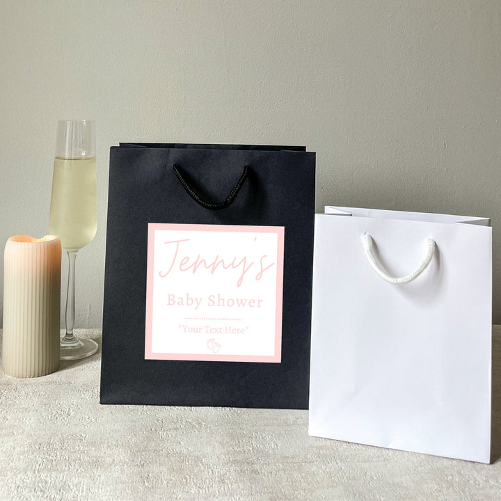 Medium and small Size Baby shower gift bag with personalised stickers