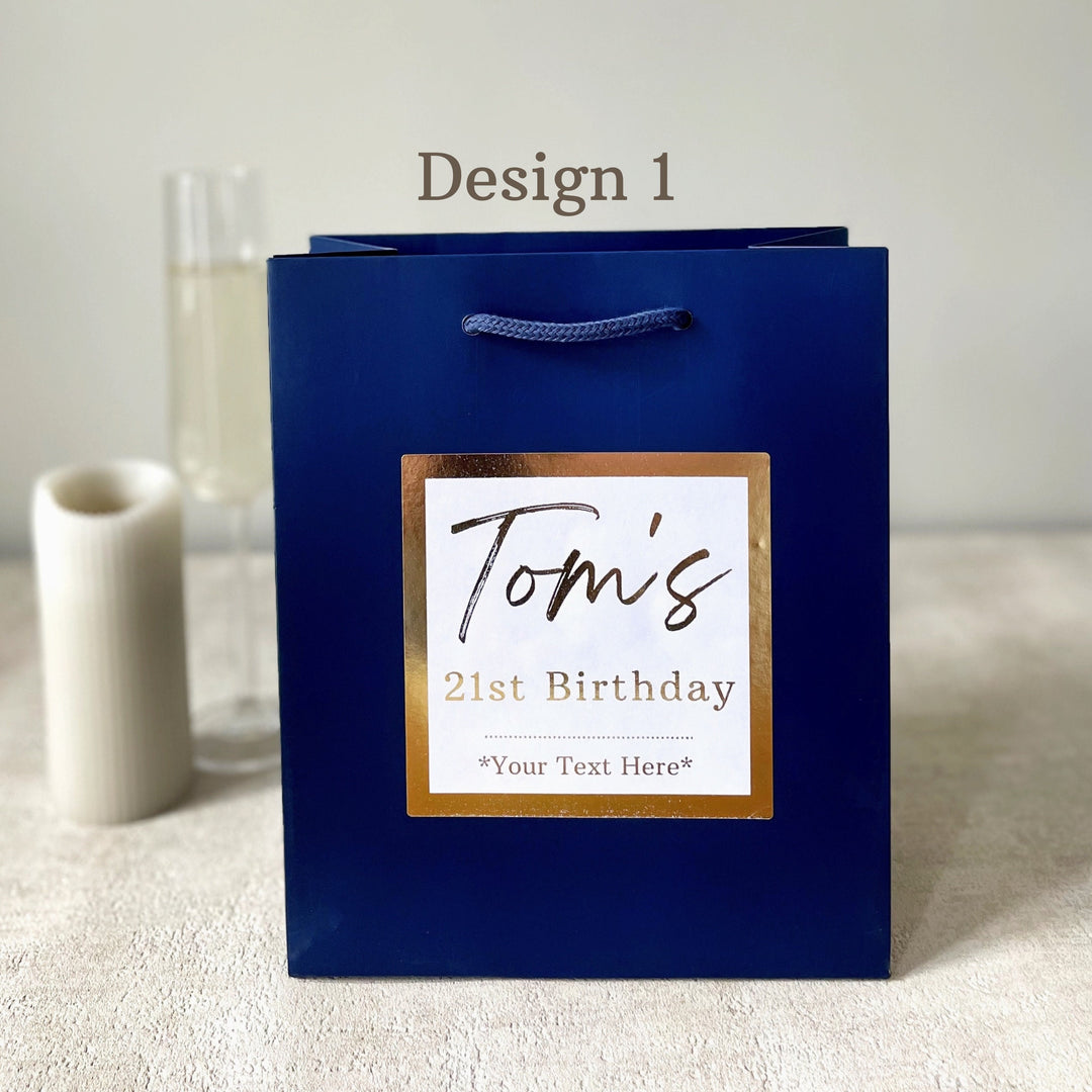 Personalised Happy Birthday Gift Bags & Luxury Foil Stickers