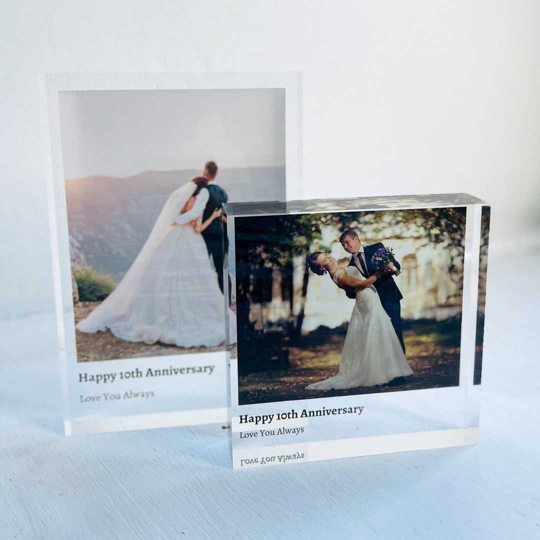 Personalised clear acrylic photo block