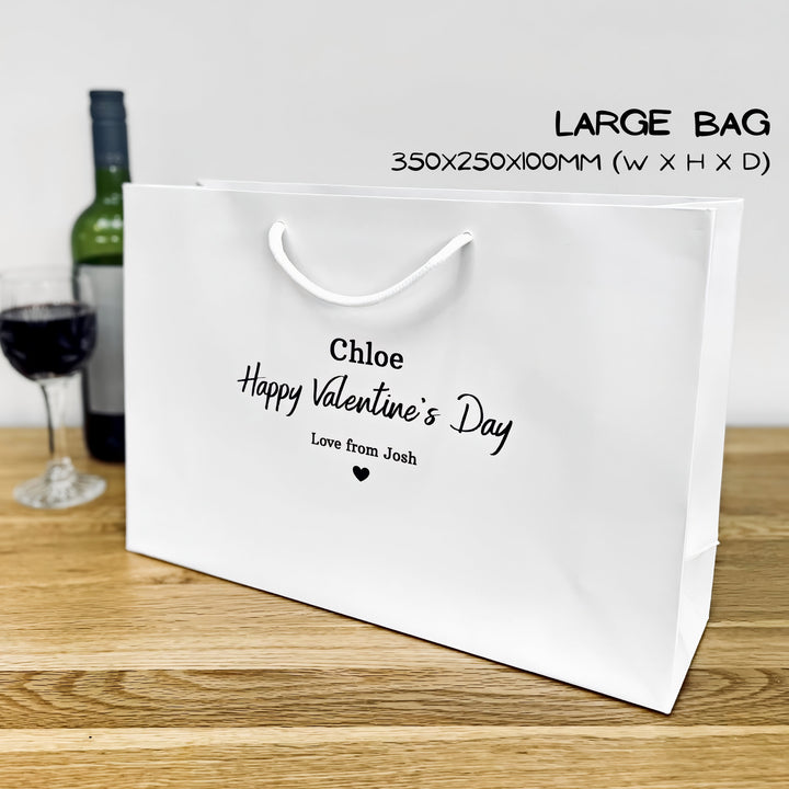Premium Personalised Valentines Gift Bags - Custom Foil Text
