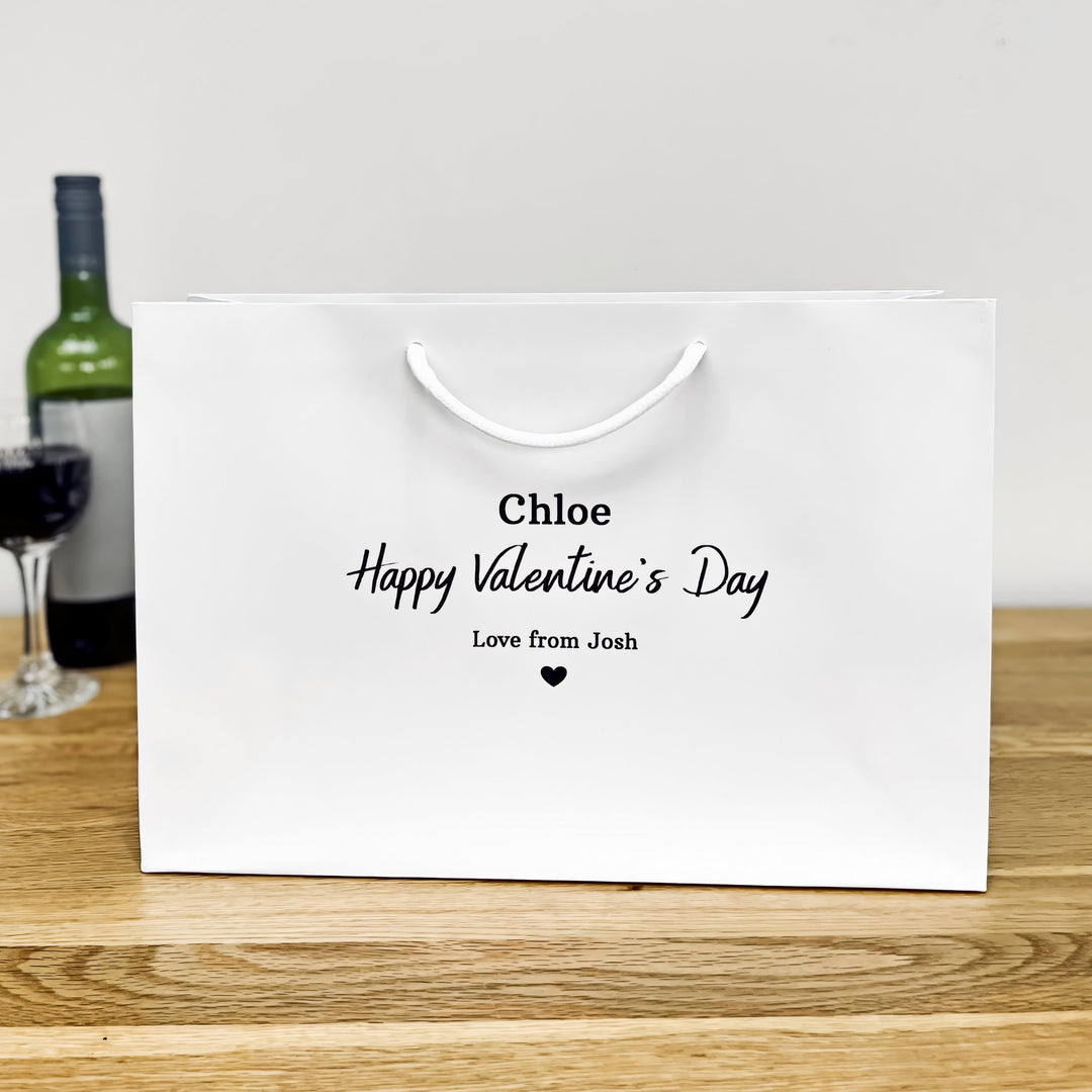 Premium Personalised Valentines Gift Bags - Custom Foil Text